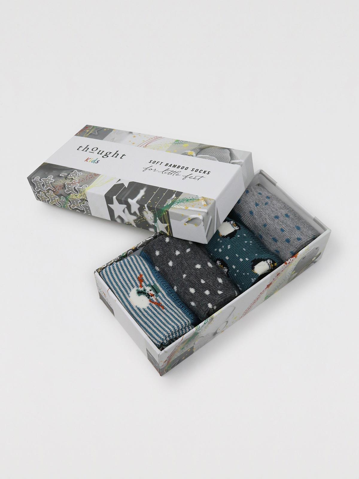 Merry Christmas Baby Bamboo Organic Cotton Sock Box - Multi - Thought Clothing UK