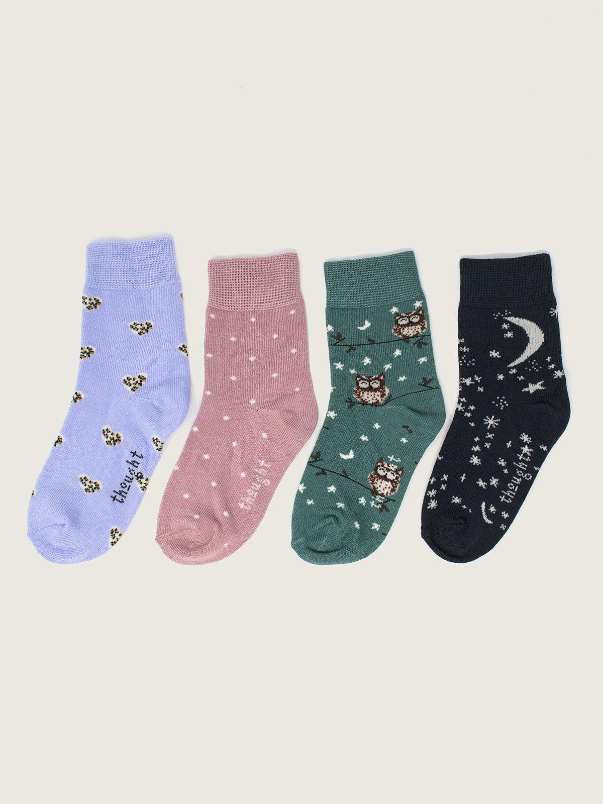 Pretty Night Sky Bamboo 4 Pack Baby Socks Gift Box - Thought Clothing UK