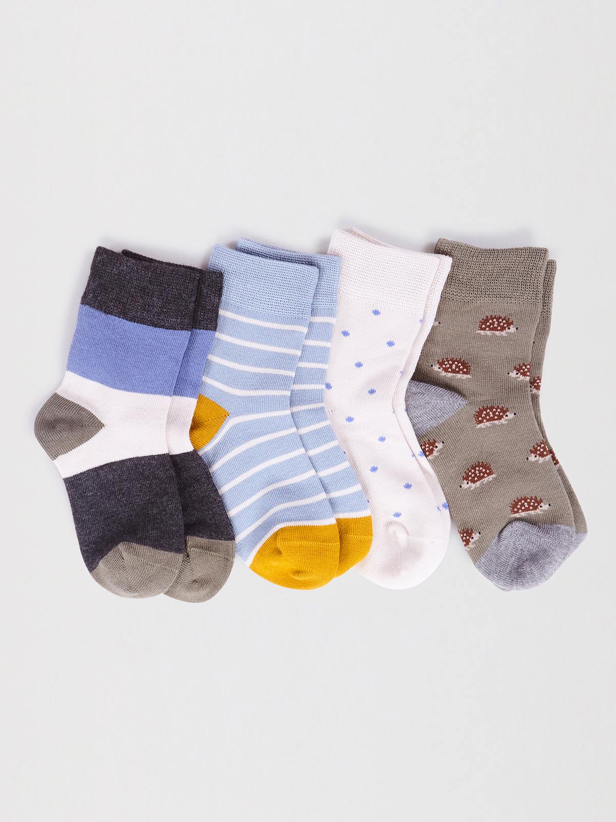 Ray Bamboo Hedgehog Baby 4 Sock Gift Box - Multi