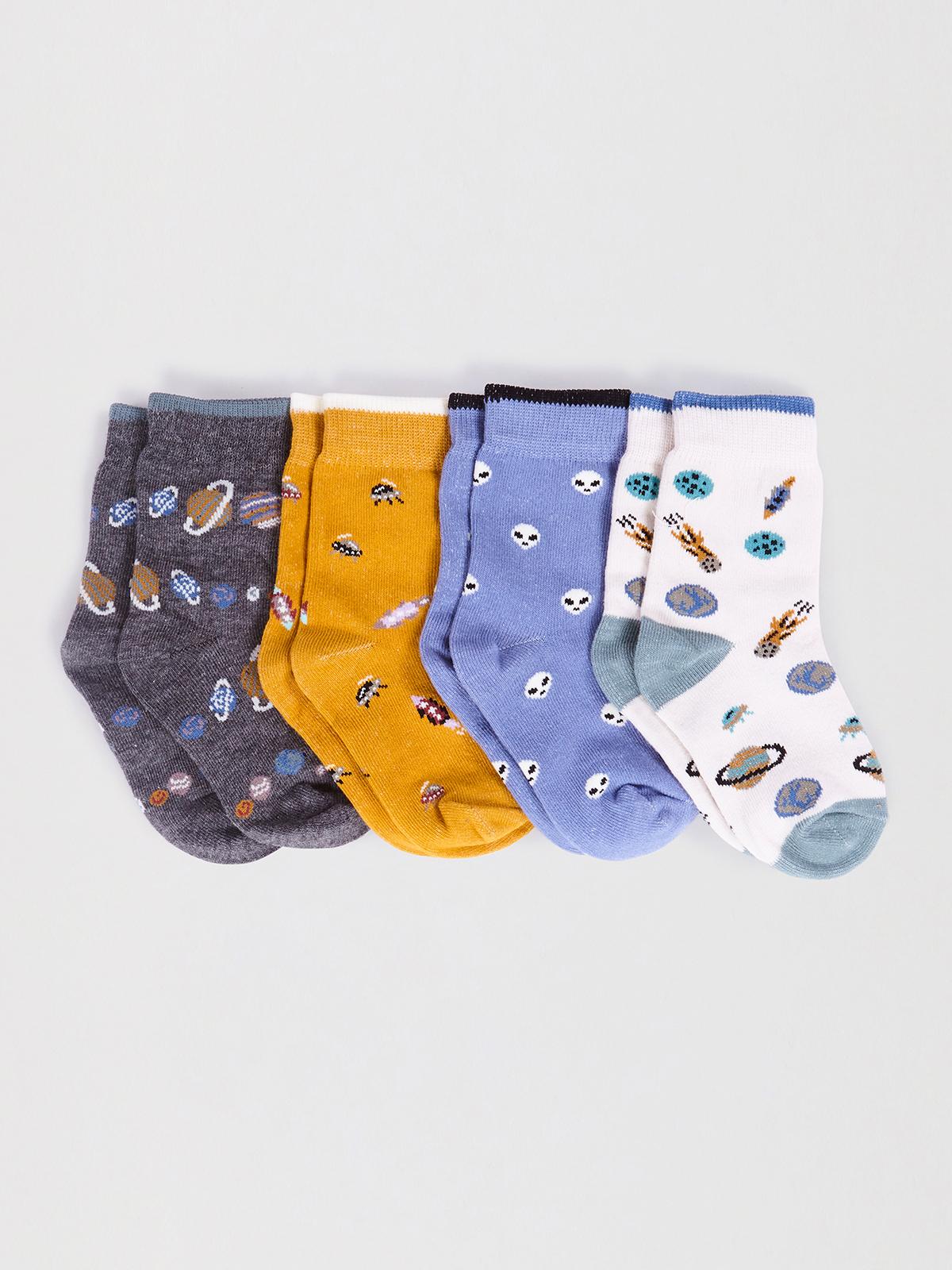 Zephyr Baby Organic Cotton Space Sock Box - Multi