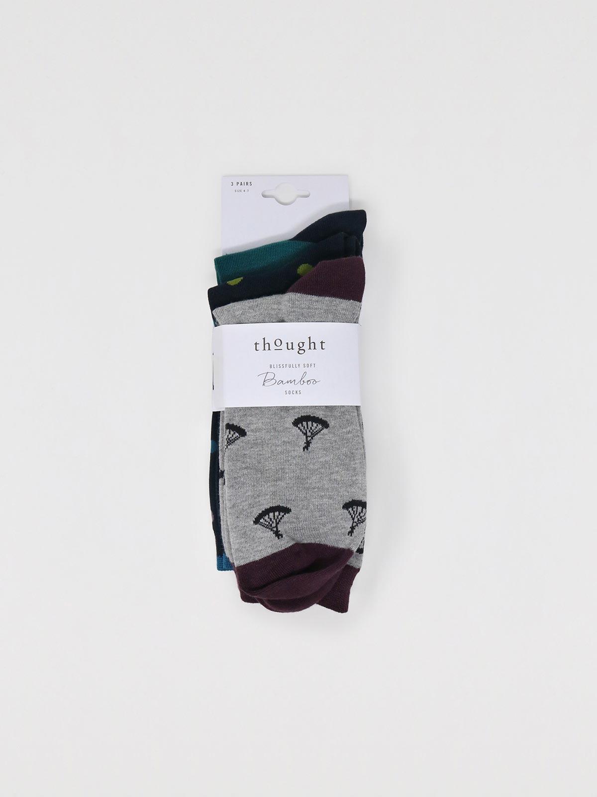 Ackley Mountain Bamboo Socks 3 Pack - Thought Clothing UK