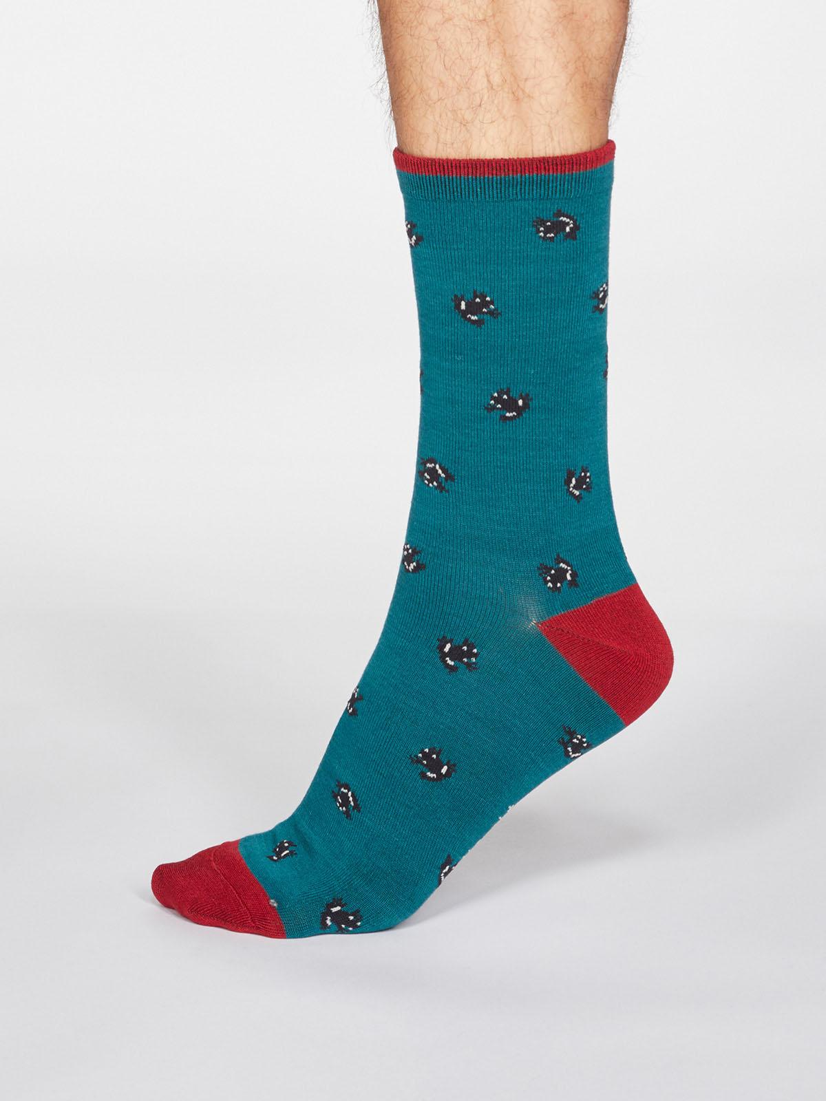 Wesley Frog Socks - Teal Green - Thought Clothing UK