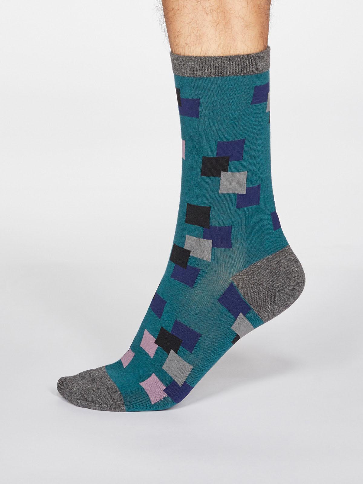 Evan Square Socks - Teal Green - Thought Clothing UK