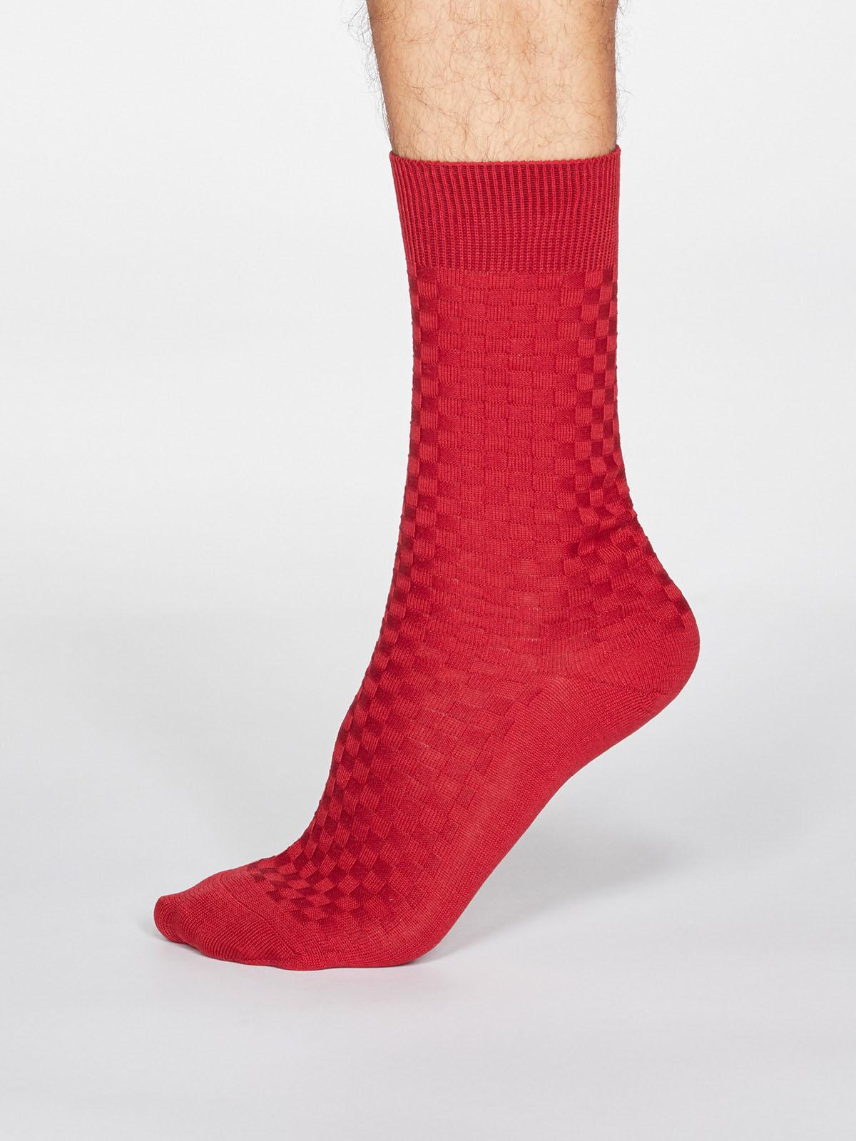 Cameron Organic Cotton Suit Socks - Berry Red - Thought Clothing UK