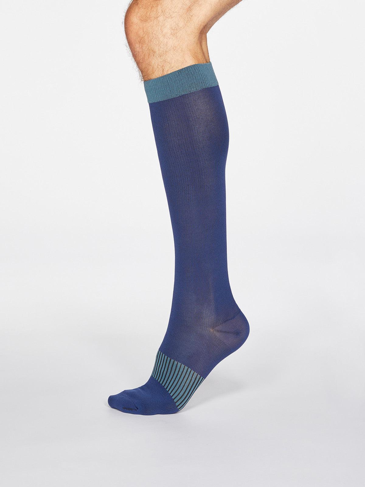 Declan Flight Socks - Denim Blue - Thought Clothing UK