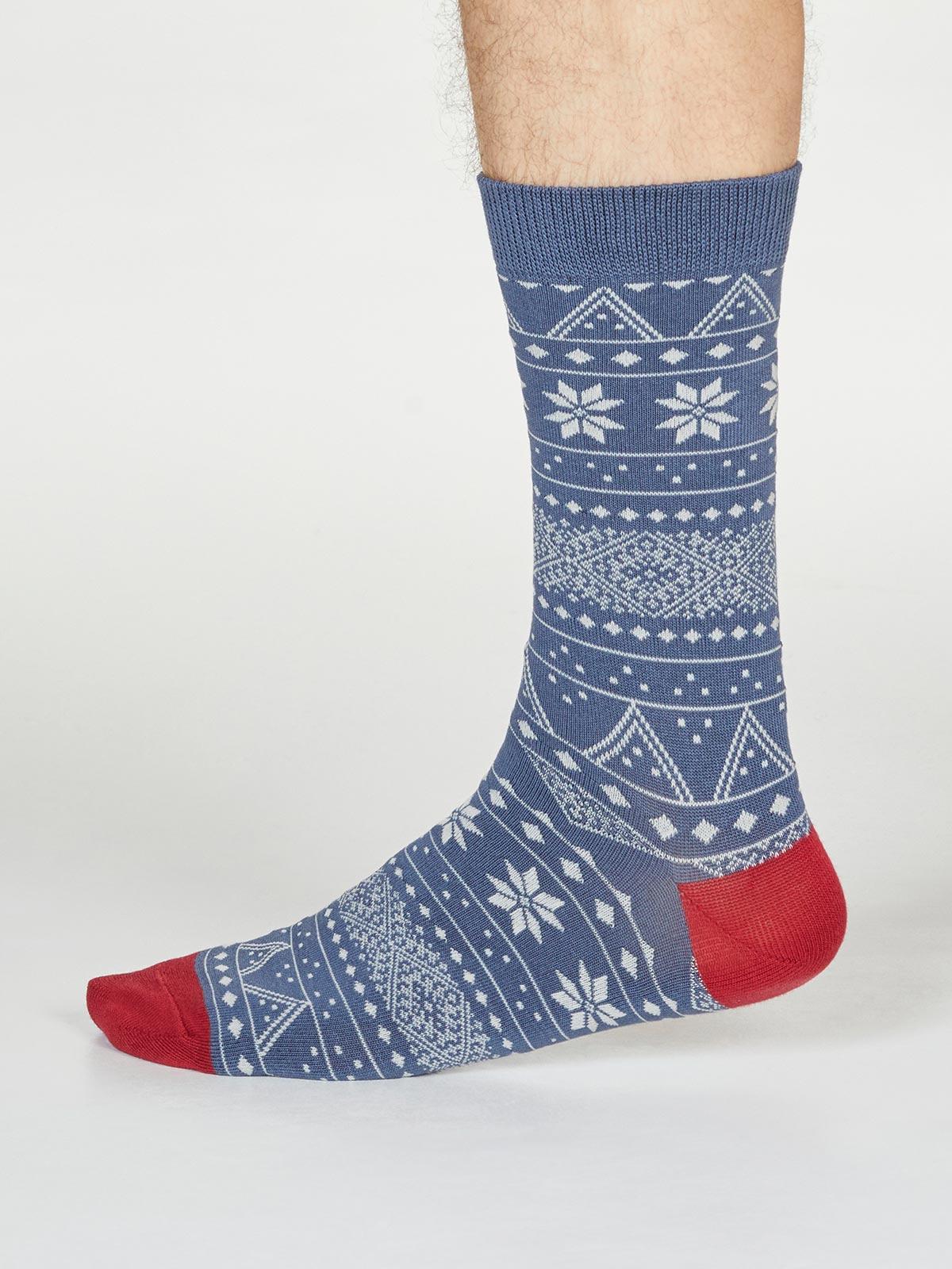 Olwin Fairisle Bamboo Socks - Thought Clothing UK