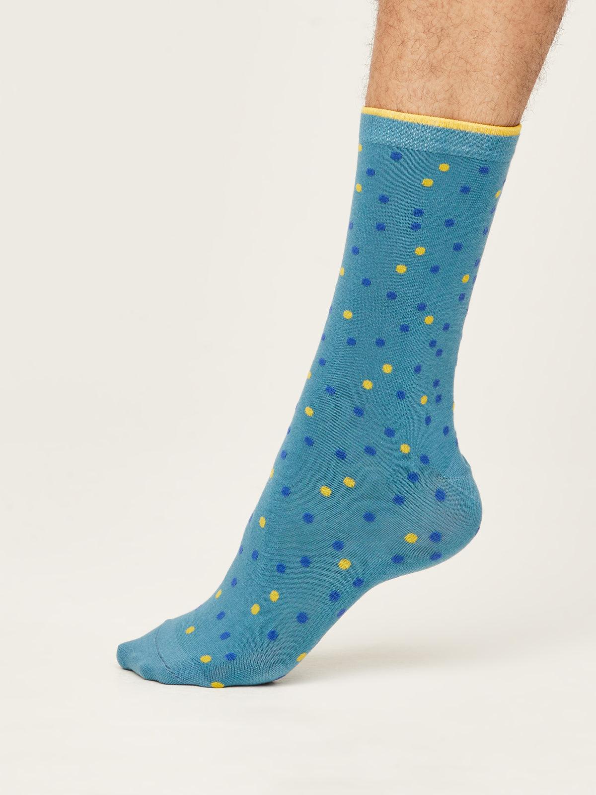 GOTS Spotty Socks - Dusty Blue - Thought Clothing UK