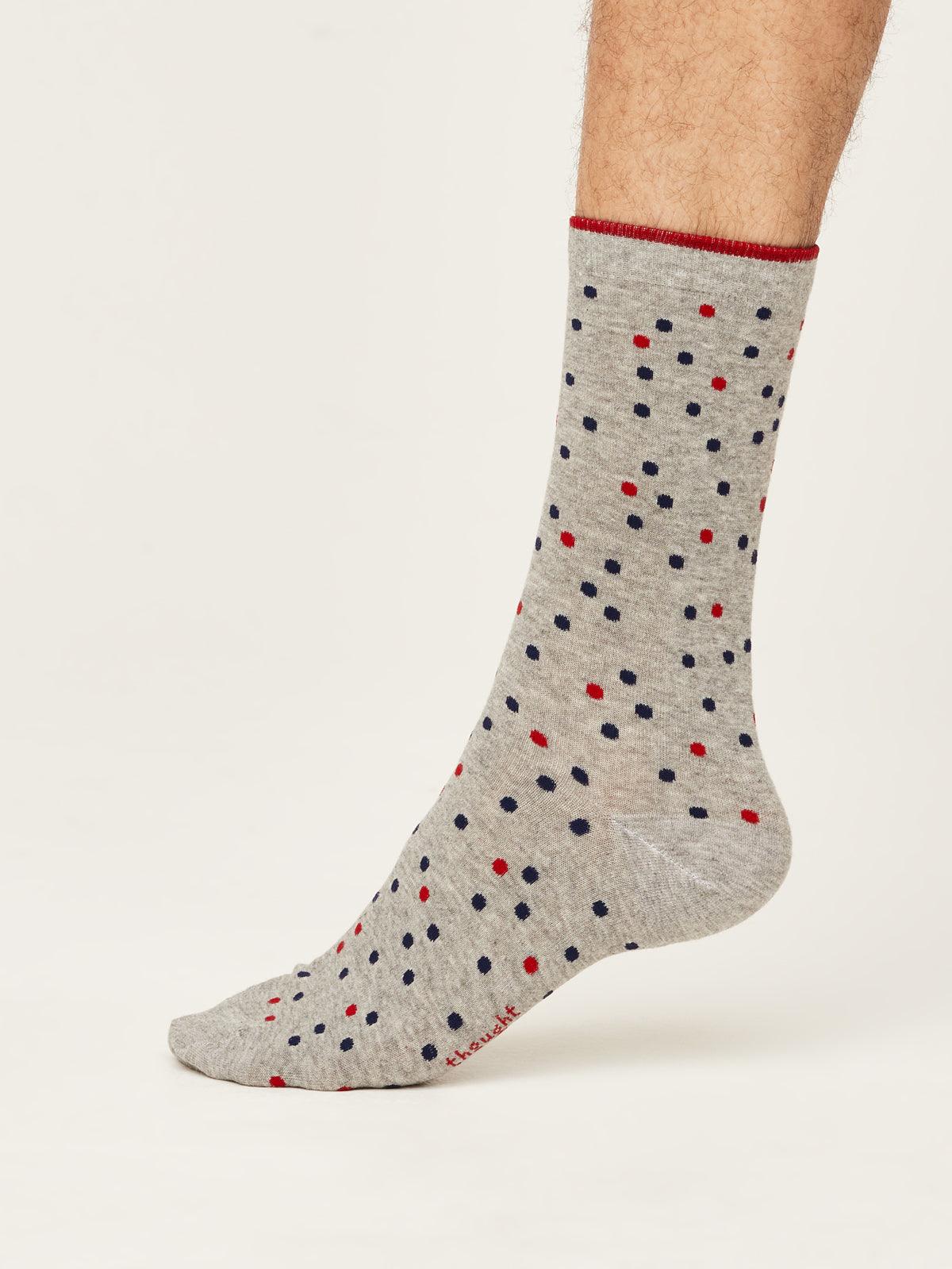 GOTS Spotty Socks - Mid Grey Marle - Thought Clothing UK