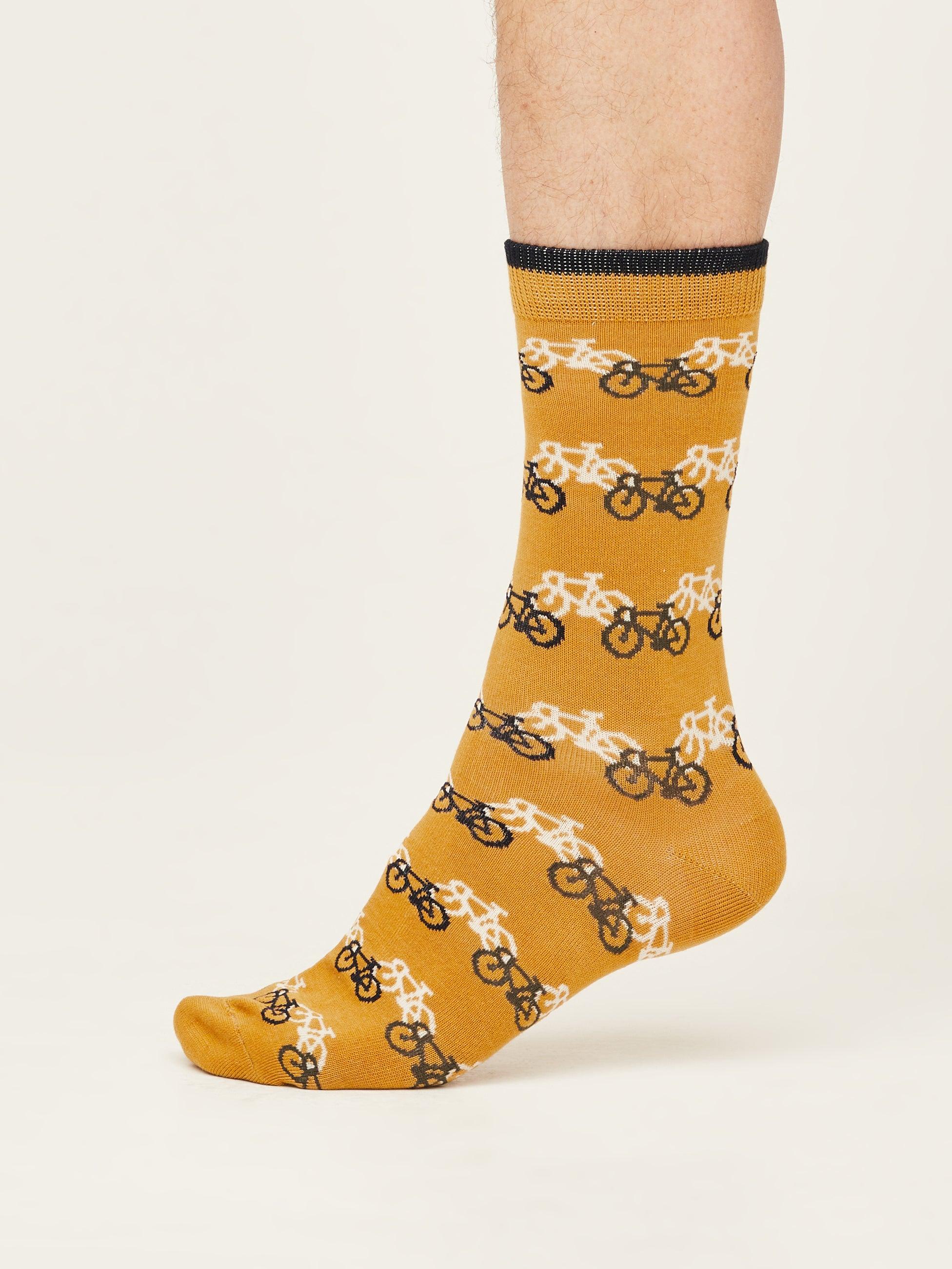 Bicycle Race Bamboo Socks - Amber Yellow - Thought Clothing UK