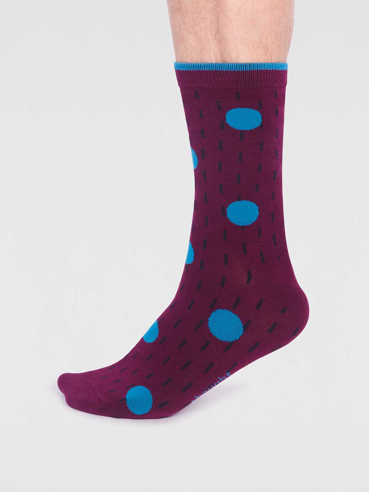 Leroy Bamboo Spot Socks - Plum Purple