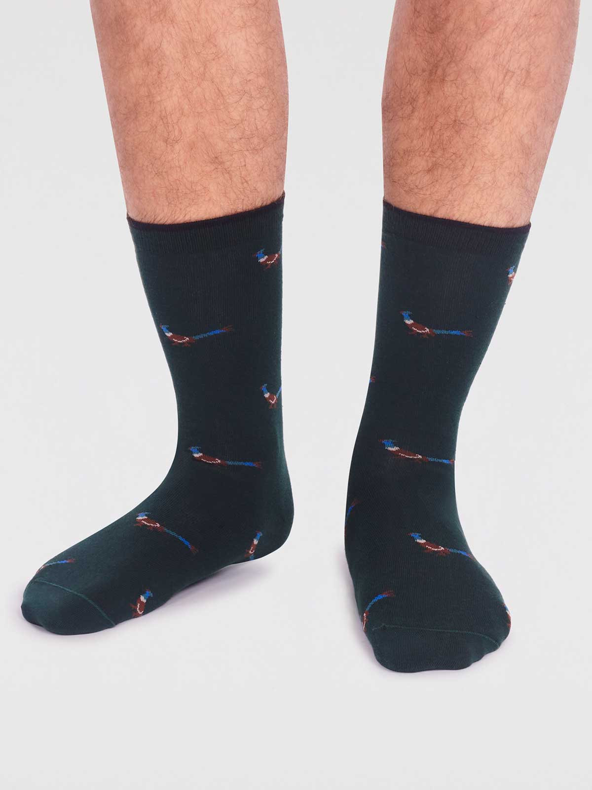 Jamal Organic Cotton Animal Socks - Forest Green