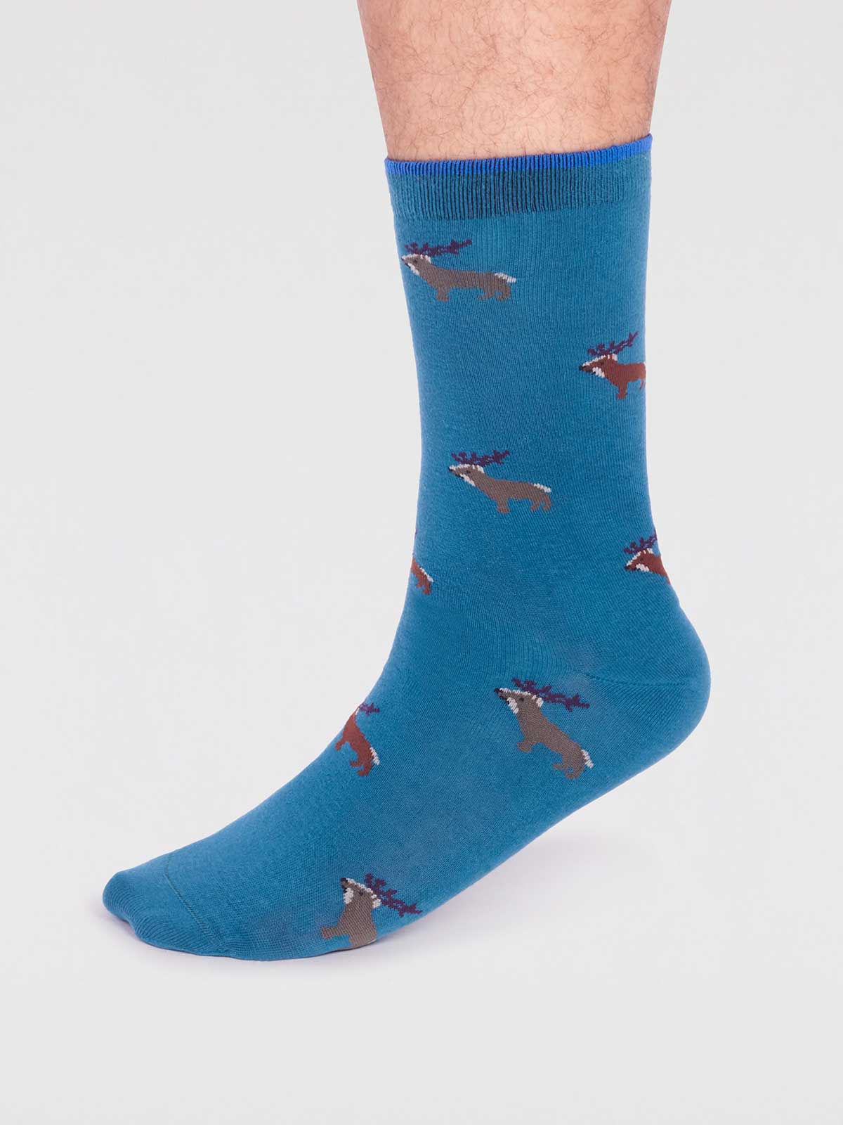 Jamal Organic Cotton Animal Socks - Teal Blue