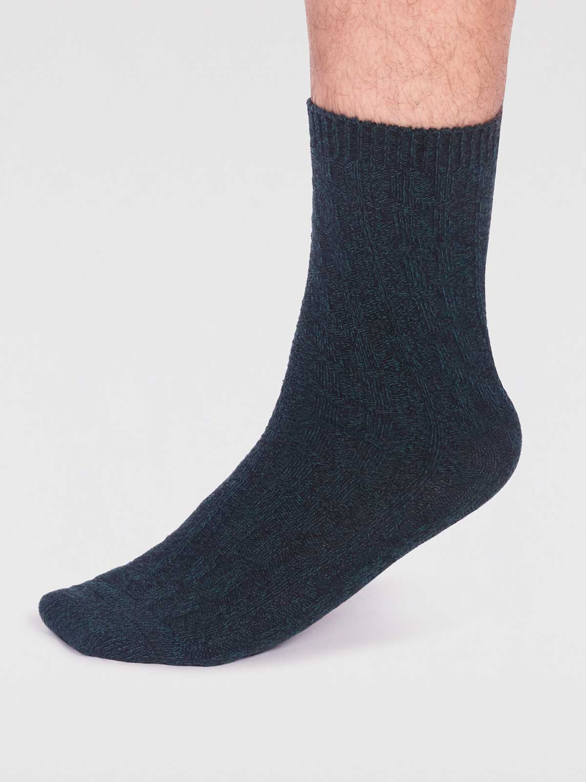 Hendrix Organic Cotton Rib Socks - Forest Green