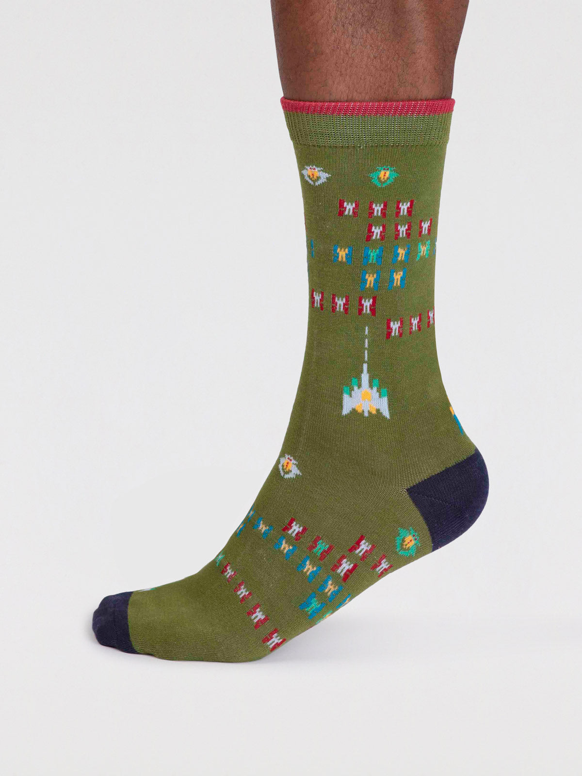 Lucas Bamboo Arcade Socks. - Moss Green