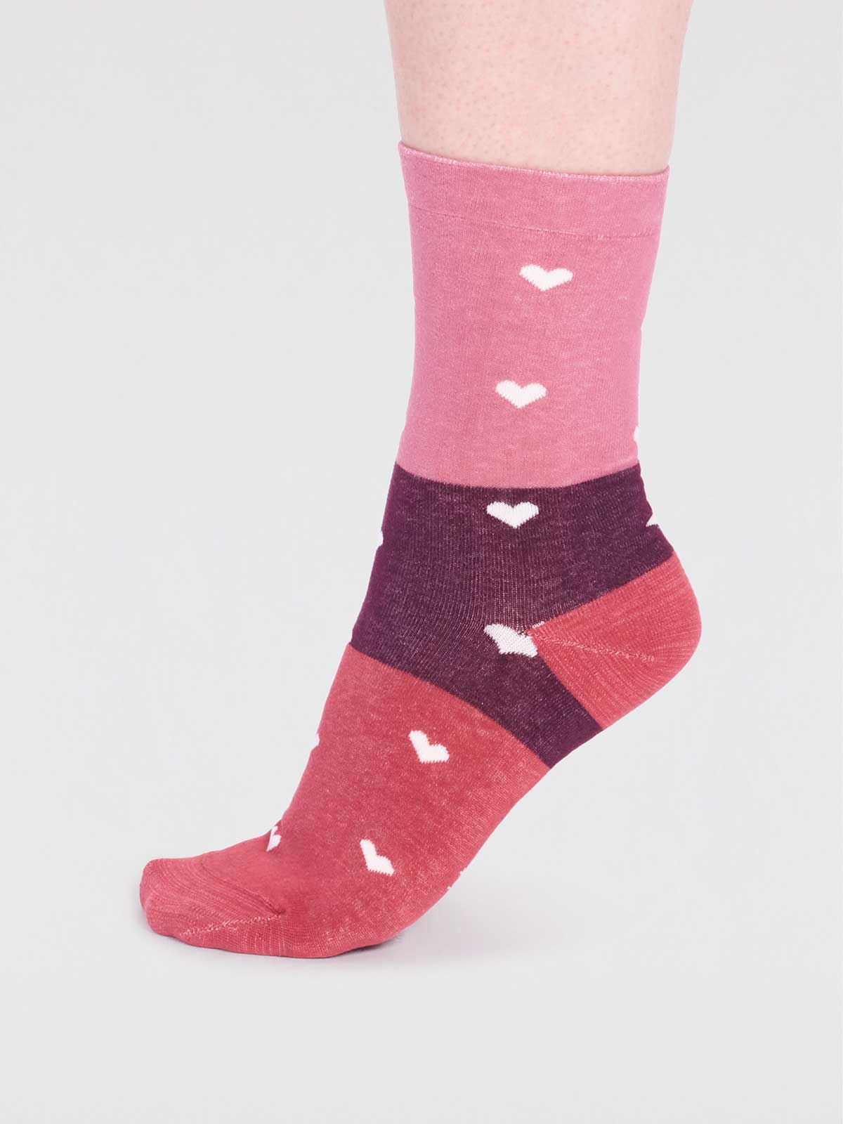 Nova Organic Cotton Heart Socks - Dusty Rose Pink