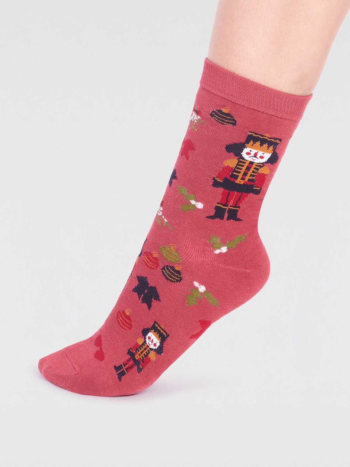 Clara Bamboo Nutcracker Sock - Brick Red