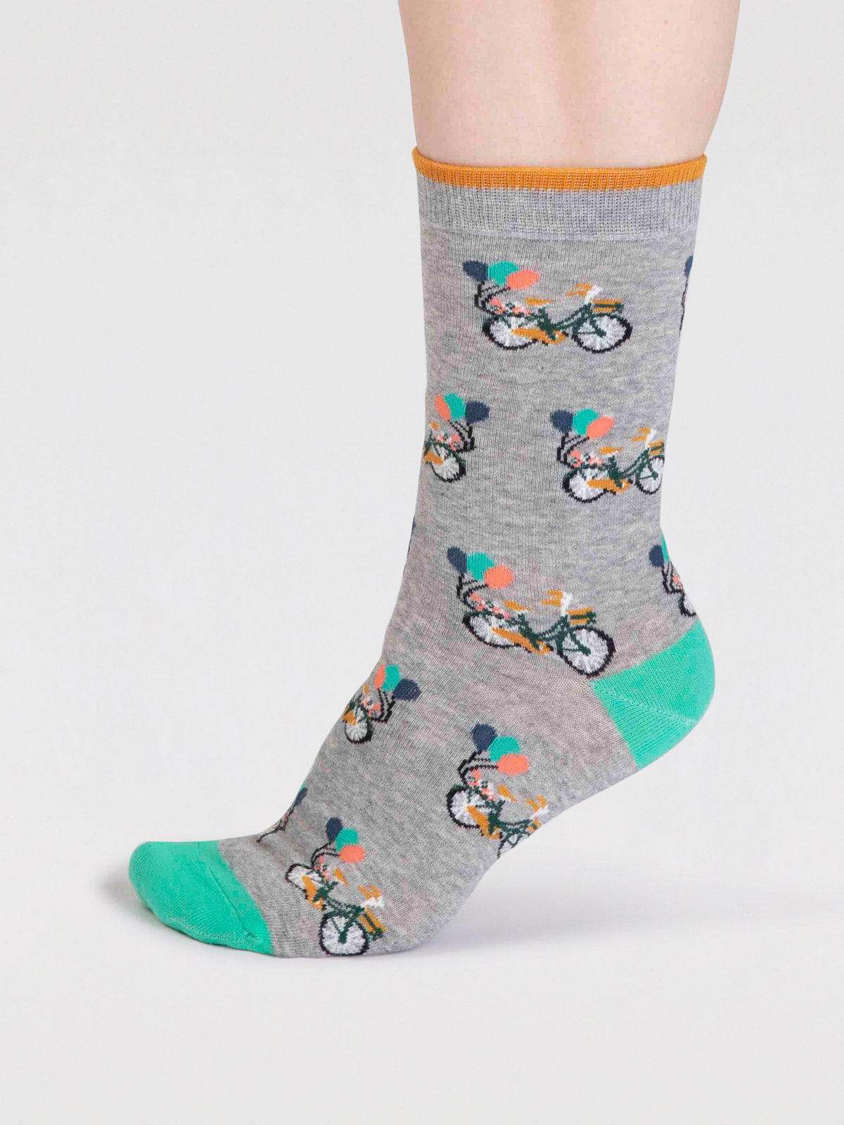 Akia Organic Cotton Bike Socks - Grey Marle