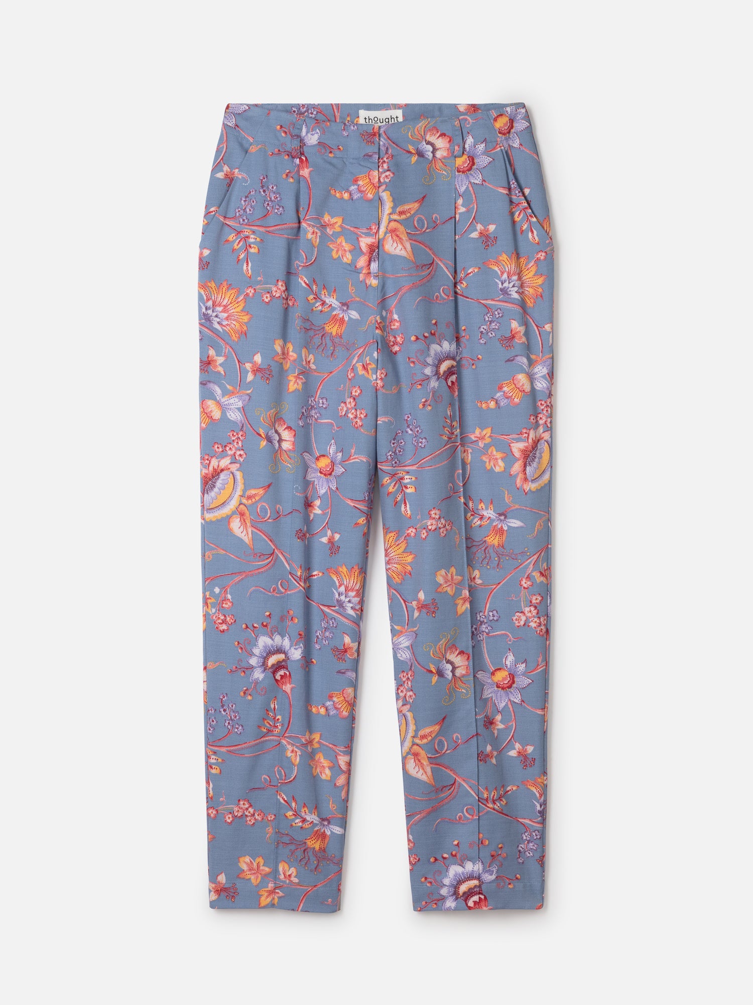 Meadow Tencel™ Floral Tapered Trousers - Denim Blue