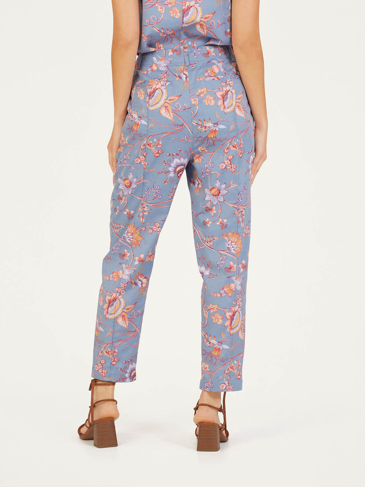 Meadow Tencel™ Floral Tapered Trousers - Denim Blue