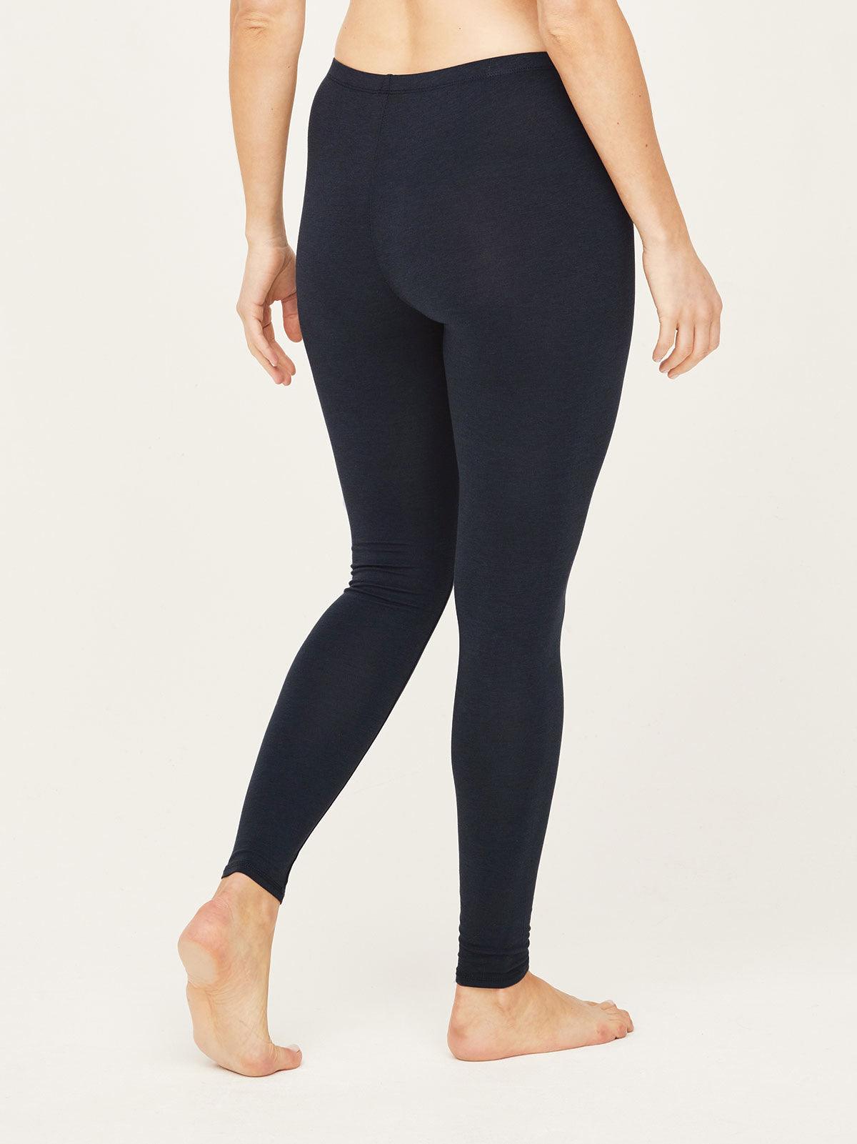 Plain Bamboo Organic Cotton Leggings - Navy - Thought Clothing UK