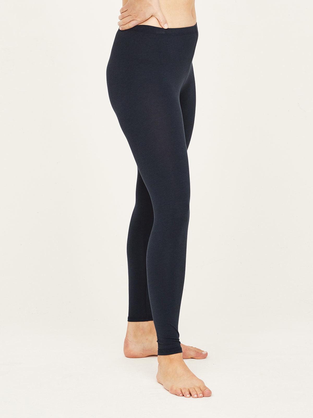 Plain Bamboo Organic Cotton Leggings - Navy - Thought Clothing UK