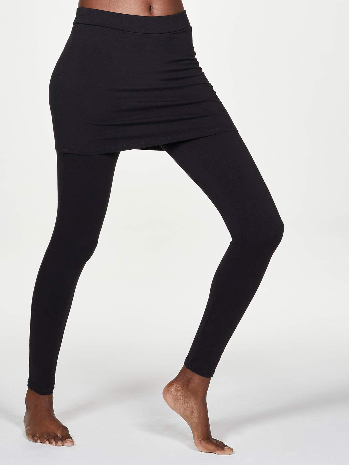 Essential Bamboo Skirt Cover Leggings - Black - Thought Clothing UK