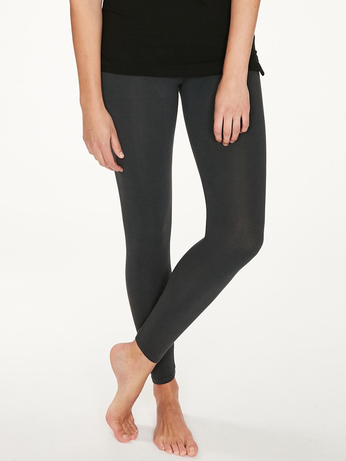 Essential Bamboo Organic Cotton Base Layer Leggings - Dark Grey - Thought Clothing UK