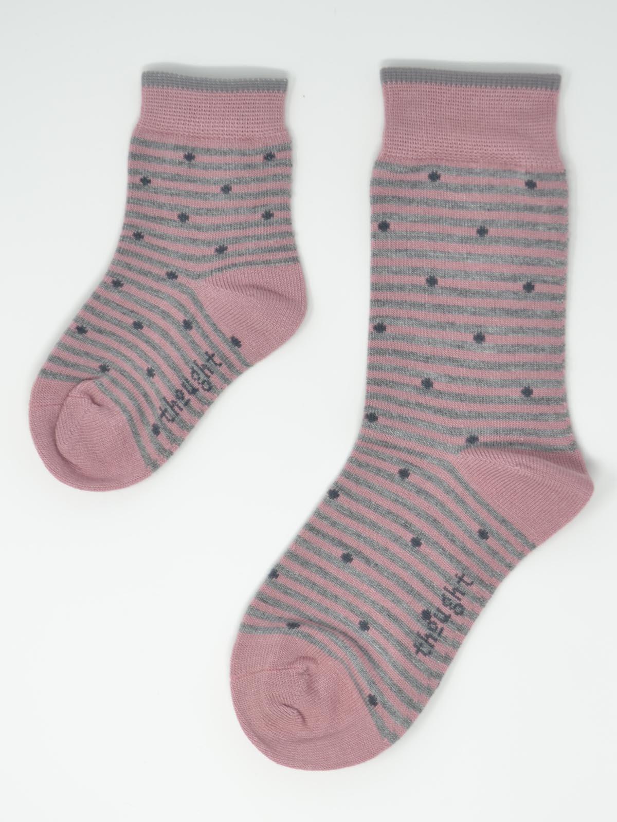 Rose Bamboo Baby Spot & Stripe Socks Gift - Thought Clothing UK