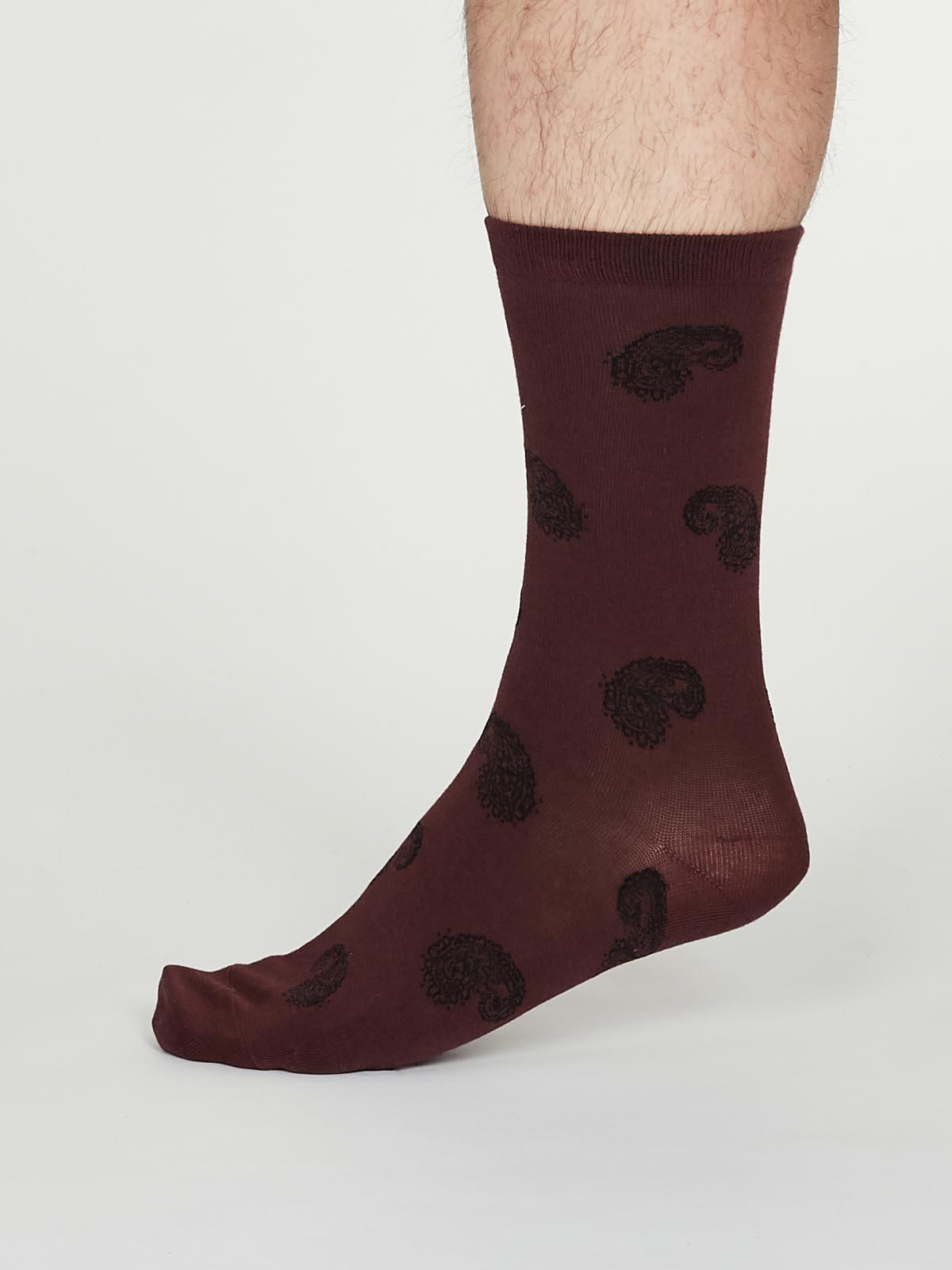 Homer Socks - Burgundy - Thought Clothing UK