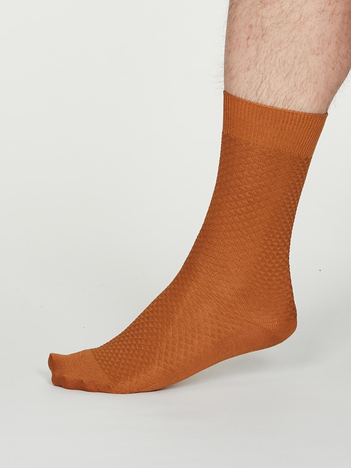 Geoffrey Organic Cotton Suit Socks - Amber - Thought Clothing UK