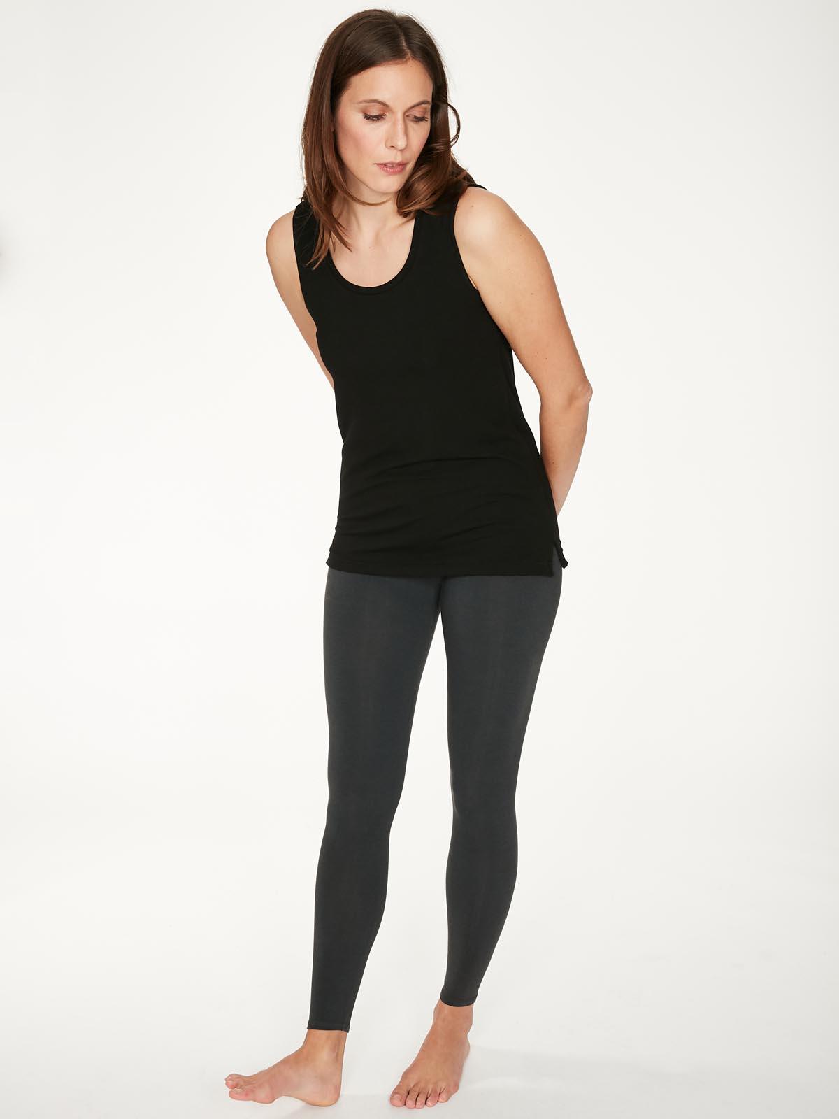 Essential Bamboo Organic Cotton Base Layer Leggings - Dark Grey - Thought Clothing UK